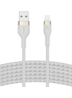 Buy BoostCharge Pro Flex Braided USB Type A To Lightning Cable, iPhone Charger Cable (3M/10Ft), MFI Certified Apple Cable For iPhone 15, 14, 13, 12, Pro, Max, Mini, Se, iPad And More white in UAE
