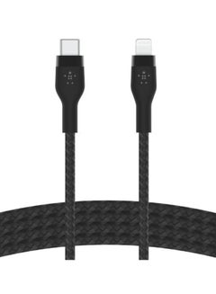 اشتري كابل بوست شارج برو فليكس مضفر من USB Type C إلى لايتنينج (بطول 1 متر / 3.3 قدم)، شحن سريع بقدرة 20 وات وتقنية PD لشحن هواتف آيفون 14/14 بلس، 13، 12، برو، ماكس، ميني، SE، آي باد وغيرها المزيد أسود في الامارات