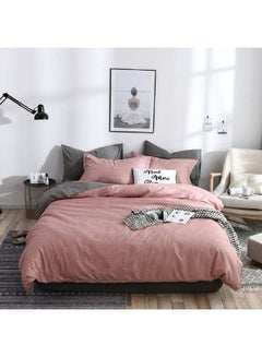 Buy Comforter Set Polyester Pink 220x240cm in Saudi Arabia