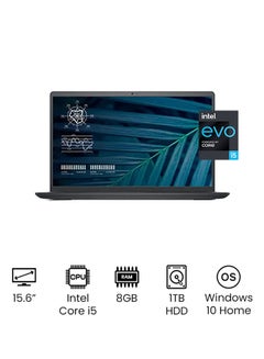 اشتري Vostro 3510 Laptop With 16-Inch Full HD Display 11th Gen Intel Core i5-1135G7/1TB HDD/8GB RAM/Intel Intergrate Graphices/Windows 10 Home/International Version اللغة الإنجليزية أسود في الامارات