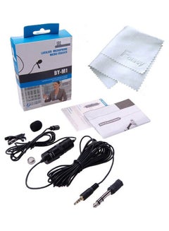 Buy Lavalier Microphone Lapel Clip-On For Smartphones Dslr And Camcorders BY_M1 Black in Egypt