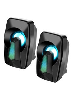 Buy 2-Piece Portable RGB Stereo Speaker Set For PC/Laptop/Notebook Black in UAE