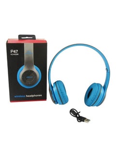 Buy Foldable Wireless Headphones 5.0 + Edr Support Tf Card, Mp3 Player Wireless Blue in Egypt