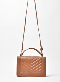 Buy Quilted Pattern Trendy Crossbody Bag Brown in Saudi Arabia