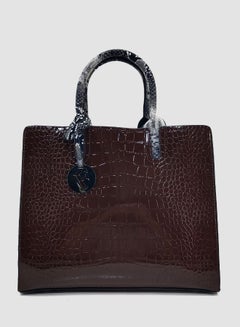 Buy 3-Piece Casual Handbag Set Brown/Grey in UAE