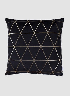 Buy Velvet Cushion  with Gold print, Unique Luxury Quality Decor Items for the Perfect Stylish Home Black in UAE