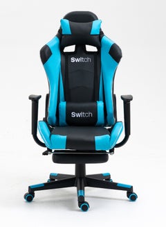 Buy Gorm, RGB LED Lights Gaming Chair, Ergonomic Office Chair, Headrest With Lumbar Support, High Back With Adjustable Reclining And Footrest, Swivel In Light Blue With Black 5727Lb1 Light Blue in UAE