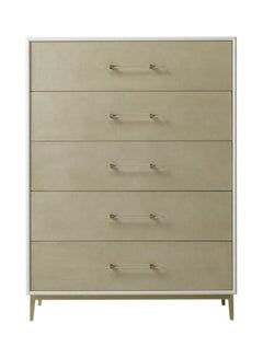 Buy Bedroom Makeup Vanity Luxurious - Ivory/Gold Beatrice Collection - Dresser For Hairstyle in Saudi Arabia