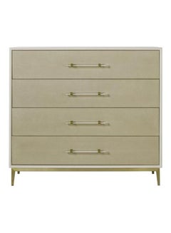 Buy Bedroom Makeup Vanity Luxurious - Chest - Ivory/Gold Beatrice Collection Wood Table - 4 Drawer Dresser For Hairstyle Beige in Saudi Arabia