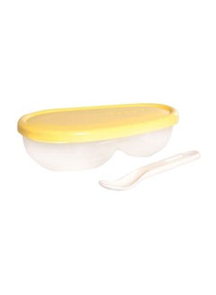 Buy Feeding Dish With Lid And Spoon, 6+ M - Yellow/Clear in UAE