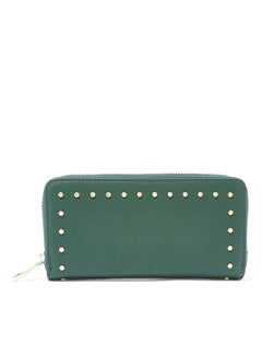 Buy Studded Long Wallet Green in Saudi Arabia