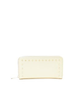 Buy Studded Long Wallet Ecru in UAE