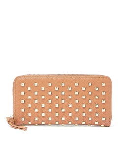 Buy Studded Long Wallet Brown in Saudi Arabia