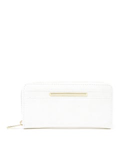 Buy Textured Long Zip-Around Wallet White in Saudi Arabia