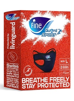 Buy Face Mask Sports Large Pack of 2, Size Large Dark Blue in Egypt