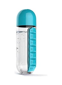 Buy 2 In 1 Sport Water Bottle With 7 Grids Daily Pill Box Organizer Traveling Medicine Organizer Drinking Bottle Blue 600ml in Egypt