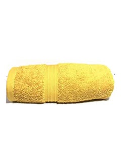 Buy Cotton Solid Pattern Bath Beach Towel Yellow 50x100cm in Egypt