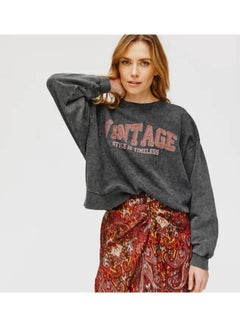 Buy Faded Sweatshirt Grey Print in Egypt