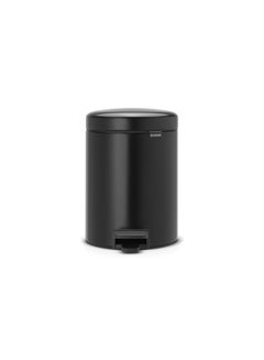 Buy Pedal Bin Newicon With Inner Bucket Matt Black 5Liters in Saudi Arabia