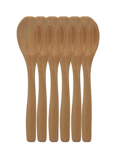 اشتري Set Of 6 Pieces Wooden Spoons Brown في السعودية