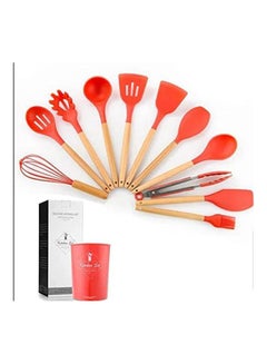 Buy Silicon Cooking Spoons Red in UAE