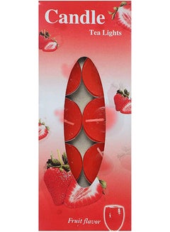 Buy Candle Tea Light Plastic Tea Lights Set Of 10 Pieces, Strawberry Red in Egypt