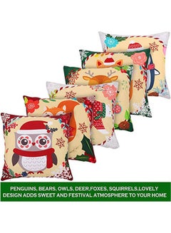 Buy 6 Pieces Christmas Animal Throw Pillow  Xmas Animal  Cushion Cover Cases Combination combination Multicolour 40*40inch in Egypt