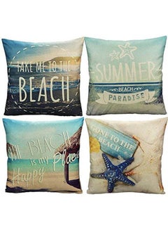 اشتري Beach Seaside  Cushion Cover  Nautical Throw Pillow Cover Summer Decorative Combination مختلط Multicolour 40*40بوصة في مصر
