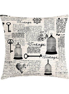 اشتري Old Newspaper Throw Pillow Cushion Cover combination Multicolour 40*40inch في مصر