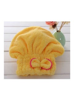 اشتري Hair Turban Wrapped Bath Towel Yellow في مصر