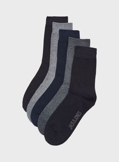 Buy 5 Pack Classic Crew Socks Multicolor in Saudi Arabia