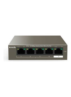 Buy Switch Tenda Poe  4Port 10/100Mbps + 1Port 10/100Mbps Uplink Unmanaged Desktop Black in Saudi Arabia