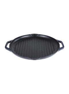 Buy Cast Iron Round Grill Pan Black 26cm in Saudi Arabia