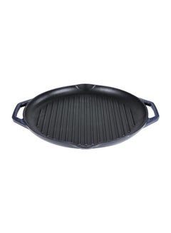 Buy Cast Iron Round Grill Pan Black 32cm in Saudi Arabia