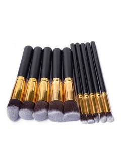 Buy 10 Piece Make Up Brush Set Black in Egypt