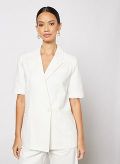 Buy Short Sleeve Blazer White in Saudi Arabia