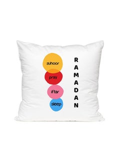 اشتري Ramadan Cycle Suhoor Pray Iftar Sleep Printed Pillow Multicolour 40x40cm في الامارات