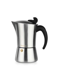 Buy Espresso Maker Stainless Steel StovetopFor 6 Cups Silver/Black 360ml in UAE