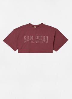 Buy San Diego Cropped T-Shirt Brown in Saudi Arabia