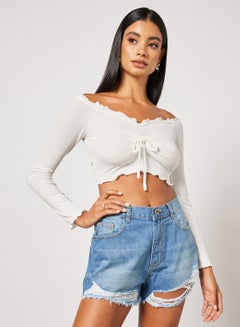 Buy Bardot Blouse White in Saudi Arabia