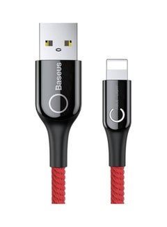 Buy C-Shaped Light Intelligent Power-Off Usb-A To Lightning Cable Red in UAE