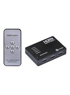 Buy Mini 5 Port 4K Video Hdmi Switch Switcher Hdmi Splitter With Ir Remote Splitter Box Black in UAE