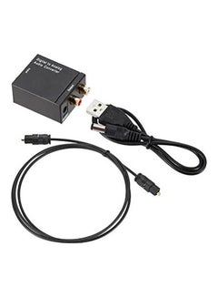 Buy Digital To Analog Audio Converter Digital Optical Spdif Coaxial To Analog L/R Rca Converter Toslink To 3.5Mm Jack Audio Adapter With Optical Cable Usb Power Black in Saudi Arabia
