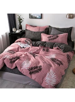 Buy Bedding Comforter Set Polyester Pink/Black 220x240centimeter in Saudi Arabia