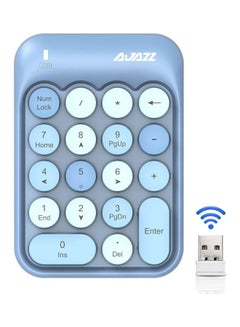 Buy AK18 2.4G Mini Wireless Numeric Keypad Blue in UAE
