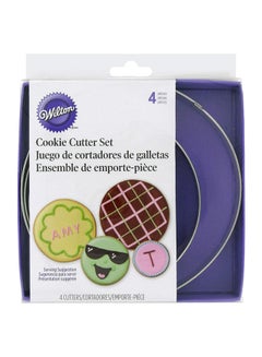 Buy 4-Piece Circle Nesting Cookie Cutter Set Silver Cutter 1x2.5, Cutter 1x3.25, Cutter1x4.25, Cutter 1x5.25inch in UAE