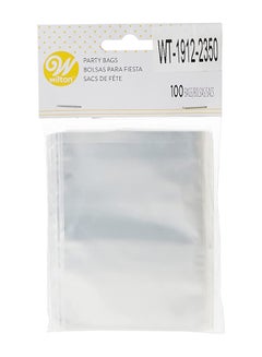 Buy 100-Piece Treat Bag Set Clear 7.6x0.5x10.2cm in UAE