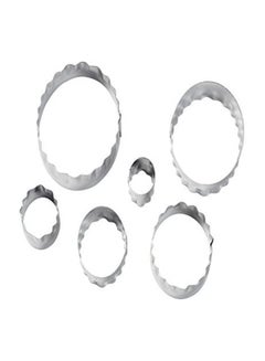 Buy 6-Piece Cookie Cutter Set Silver 2.22, 3.175, 4.12, 5.08, 6, 7cm in UAE