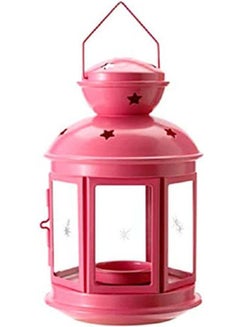 Buy Metalic Ramadan Lantern Pink 21cm in Saudi Arabia