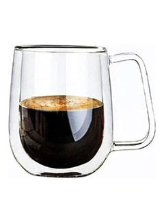 Buy Double Wall Glass Coffee Tea Mug CLear 200ml in Egypt